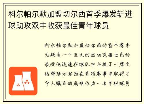 科尔帕尔默加盟切尔西首季爆发斩进球助攻双丰收获最佳青年球员